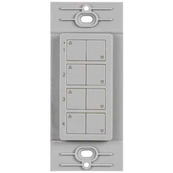 Grey - Wireless - 4 Zone - Control and Dimming | Task Lighting Remote Control Dimmer (Task Lighting T-Q-4Z-WC-RF-GR 14200)